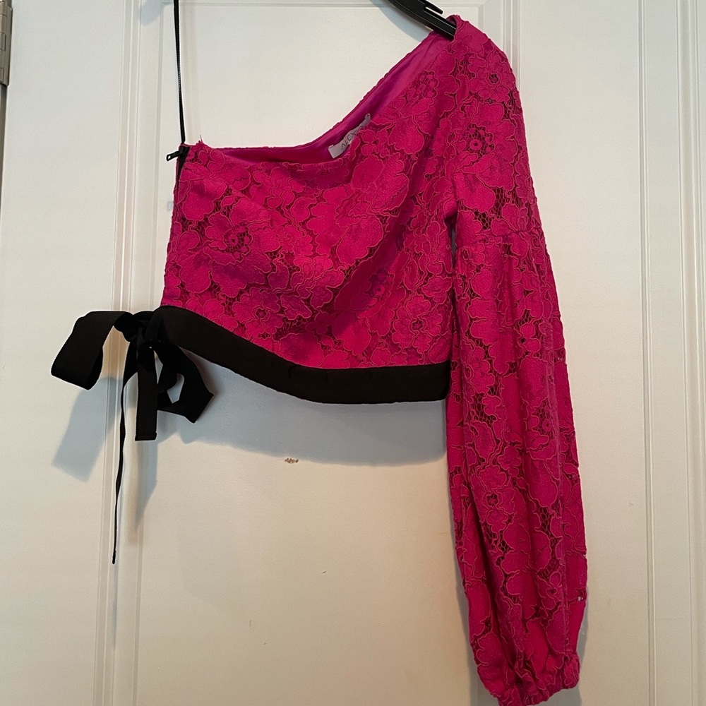 Alexis hot pink one shoulder top